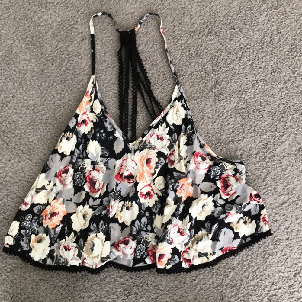 Floral tank top- FITS LIKE A SMALL
